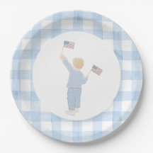 Grandmillennial All American Boy Paper Plate