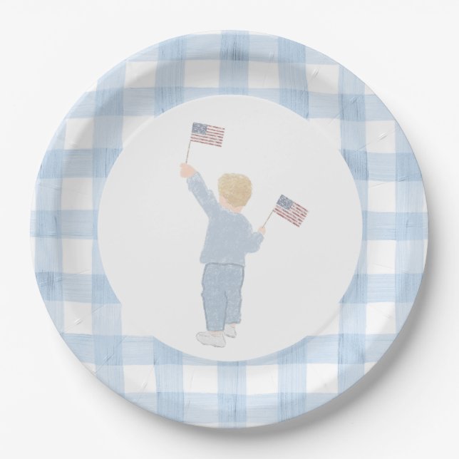 Assiettes En Carton Grandmillennial All American Boy Paper Plate (Devant)