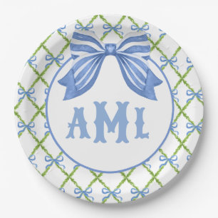 Assiettes En Carton Grandmillennial Topiary   Monogram
