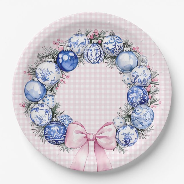 Assiettes En Carton Grandmillentenaire | Chinoiserie Christmas Wreath (Devant)