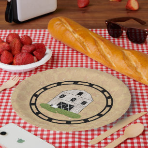 Assiettes En Carton Grange primitive