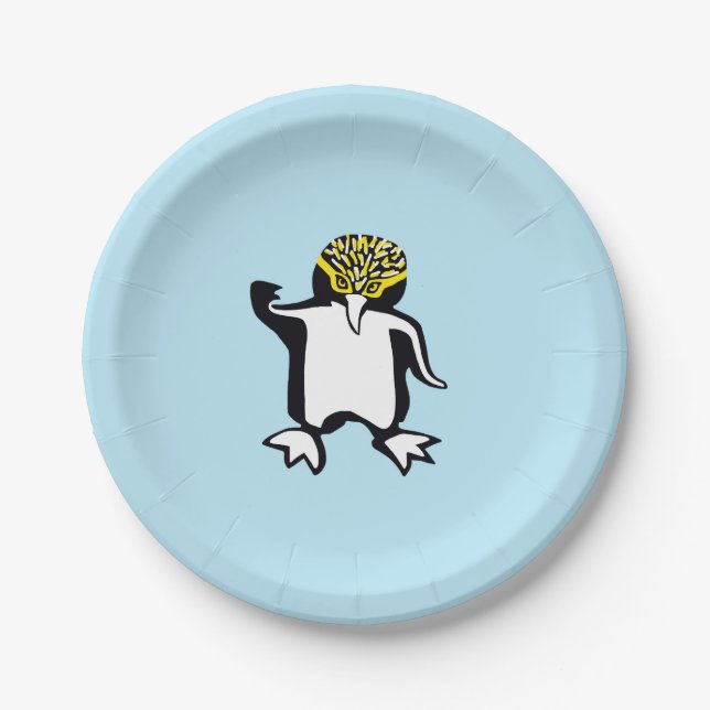 Assiettes En Carton Graphic - PENGUIN - Animal lover - Blue (Devant)