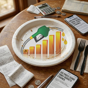 Assiettes En Carton Graphique à barres de l'inflation due à la hausse 