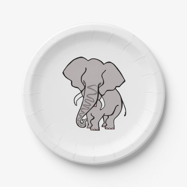 Assiettes En Carton Graphique cool - African ELEPHANT - Amoureux des a (Devant)