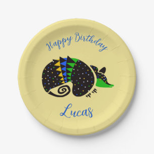 Assiettes En Carton Graphique cool ARMADILLO - Joyeux anniversaire -