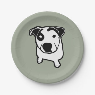Assiettes En Carton Graphique d'à l'os de pitbull