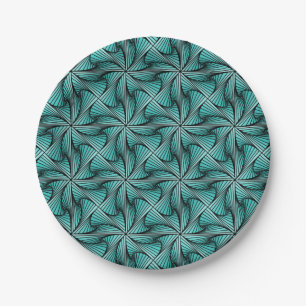 Assiettes En Carton Graphique géométrique 3D pivotante Turquoise vert