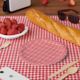 Assiettes En Carton Graphiques floraux rouges et roses avec géraniums