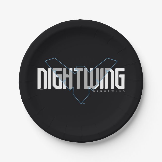 Assiettes En Carton Graphisme de nom Nightwing Hi-Tech (Devant)