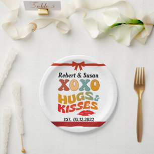 Assiettes En Carton Gras XOXO Hugs & Kisses Valentines jour