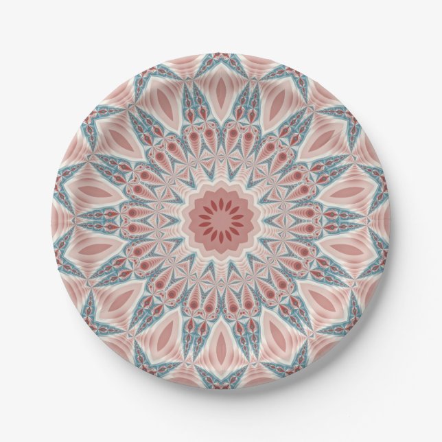 Assiettes En Carton Grattez moderne Kaleidoscope Mandala art fractal (Devant)