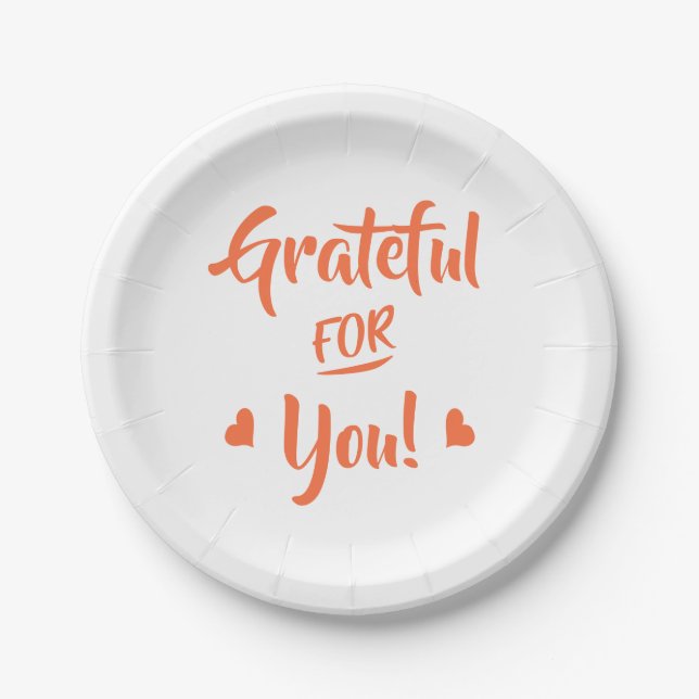 Assiettes En Carton Gratuit Pour Vous Citation De Thanksgiving Texte O (Devant)