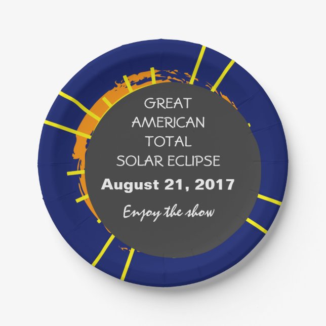 Assiettes En Carton Great American Total Solar Eclipse personnalisable (Devant)
