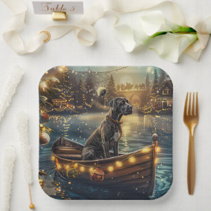 Assiettes En Carton Great Dane Christmas Festive Voyage