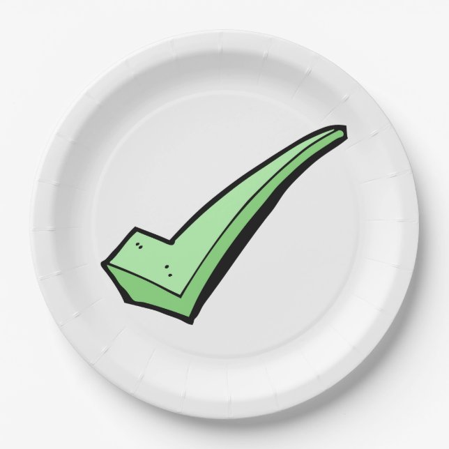 Assiettes En Carton Green Check Mark Tick Symbol (Devant)