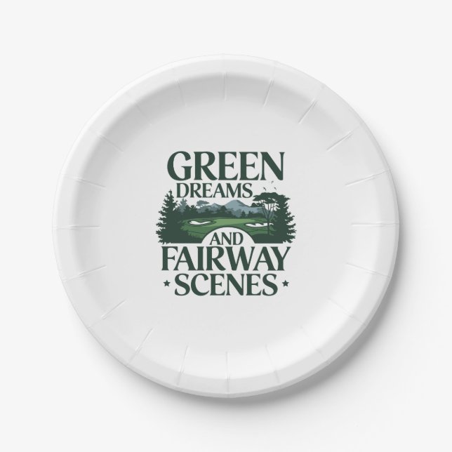 Assiettes En Carton Green Dreams, Golf tendance (Devant)