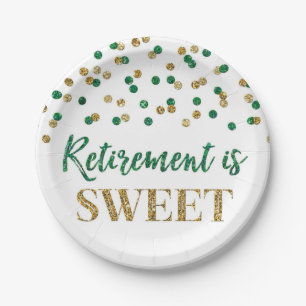 Assiettes En Carton Green Gold Confetti Retirement est doux