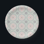 Assiettes En Carton Green Pastel Floral Tiles<br><div class="desc">cool floral shapes pattern</div>