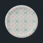 Assiettes En Carton Green Pastel Floral Tiles<br><div class="desc">cool floral shapes pattern</div>