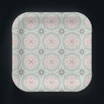 Assiettes En Carton Green Pastel Floral Tiles<br><div class="desc">cool floral shapes pattern</div>