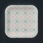 Assiettes En Carton Green Pastel Floral Tiles<br><div class="desc">cool floral shapes pattern</div>