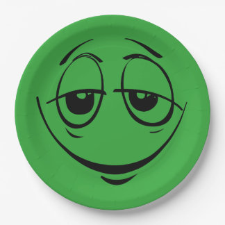 Assiettes En Carton Green Stoned Eyes Face Drôle Anniversaire fête