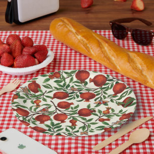 Assiettes En Carton Grenades et papillons Bella sur blanc