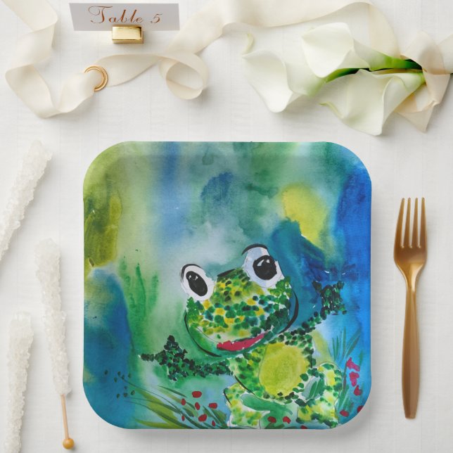Assiettes En Carton Grenouille (Mariage)