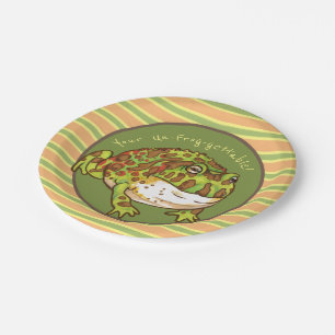 Assiettes En Carton Grenouille à cornes ornées, non-grenouille