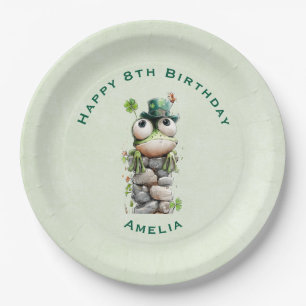 Assiettes En Carton Grenouille au chapeau vert et trèfle mignon annive