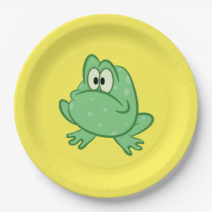 Assiettes En Carton Grenouille caricaturale
