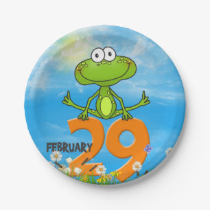 Assiettes En Carton Grenouille de l'année bissextile pour la fête d'an