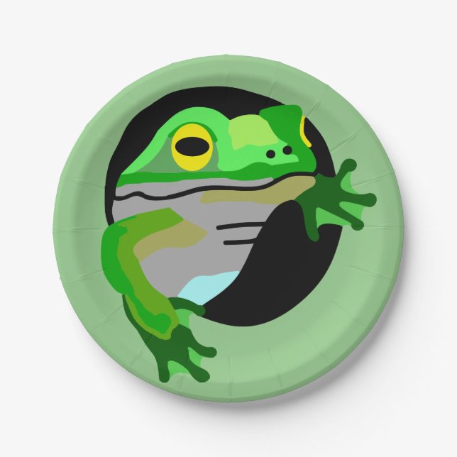 Assiettes En Carton Grenouille verte (Devant)
