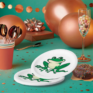 Assiettes En Carton Grenouille verte