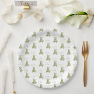 Assiettes En Carton Grenouille verte mignonne Baby Shower fantaisiste