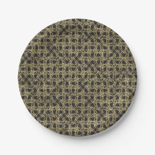 Assiettes En Carton Griffure dorée Fête élégante Glamour moderne