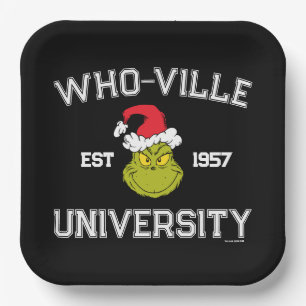 Assiettes En Carton Grille Who-ville University Est 1957