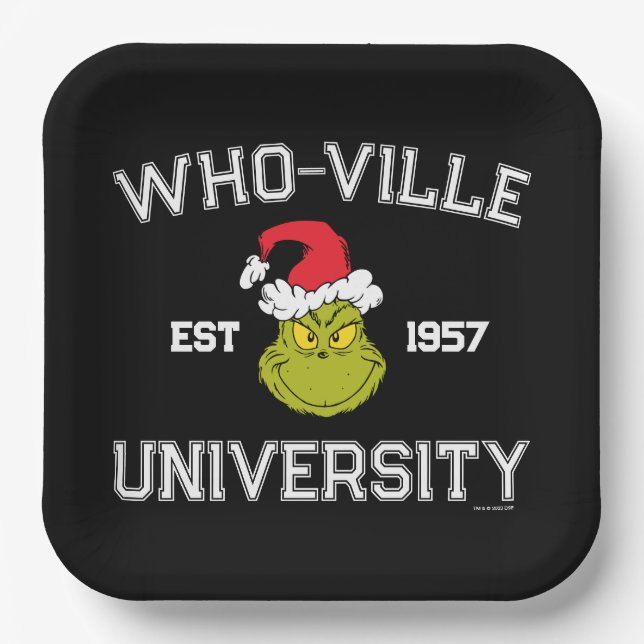 Assiettes En Carton Grille | Who-ville University Est 1957 (Recto)