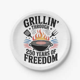 Assiettes En Carton Griller à travers le 250e Freedom Grill 4 juillet
