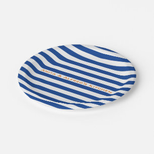 Assiettes En Carton Grilles bleues modernes sur n'importe quelle coule