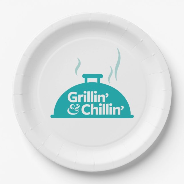 Assiettes En Carton Grillin et Chillin (Devant)