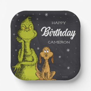 Assiettes En Carton Grinch Chalkboard Anniversaire