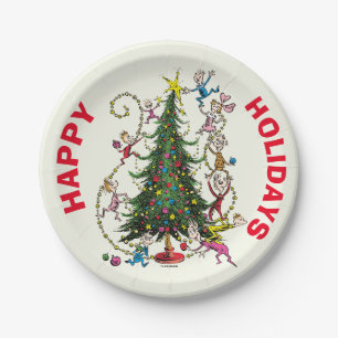 Assiettes En Carton Grinch classique Arbre de Noël