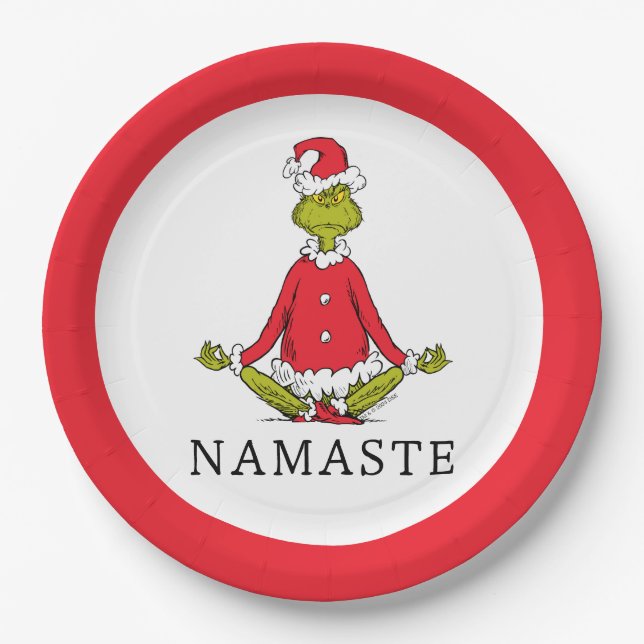Assiettes En Carton Grinch | Namaste Père Noël (Devant)