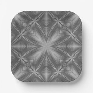 Assiettes En Carton Gris Monochrome gris nuageux Motif Abstrait