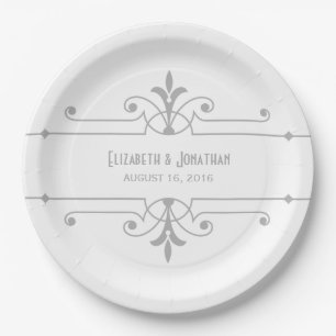 Assiettes En Carton Gris v2 Fancy Plaques en papier ornemental