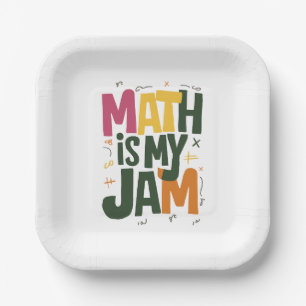 Assiettes En Carton Groovy Math est mon truc premier jour de rentrée