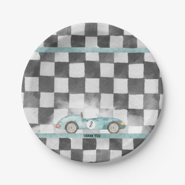 Assiettes En Carton Grossissant Deux Rapides 2e Anniversaire (Devant)