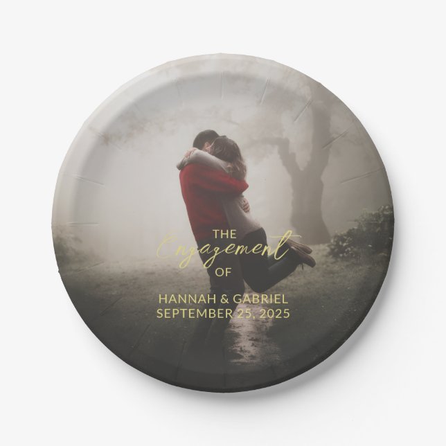 Assiettes En Carton Groupe d'engagement mariage Ajouter une plaque de  (Devant)