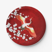 Grue japonaise Fleur de cerisier blanc Rouge